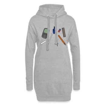 Mathematik - Hoodie-Kleid - Grau meliert - Vorne