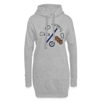 Berg klettern Kletterer Bergsteiger - Hoodie-Kleid - Grau meliert - Vorne