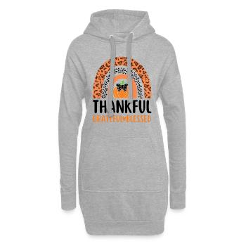 Reconnaissante, l’automne béni laisse de la gratitude - Sweat-shirt à capuche long Femme - gris chiné - Devant