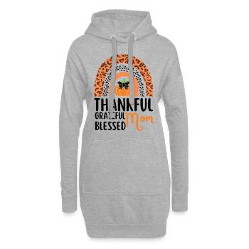 Thankful Mom Mama Herbst Blätter Dankbarkeit - Hoodie-Kleid - Grau meliert - Vorne
