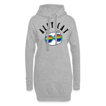 Ally Cat - LGBTIQ Queer Gay Pride CSD Cartoon - Hoodie-Kleid - Grau meliert - Vorne