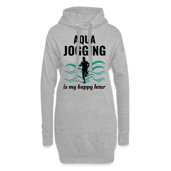 Deep Water Aqua jogging Pool Running Fitness - Hoodie Dress - heather grey - Front