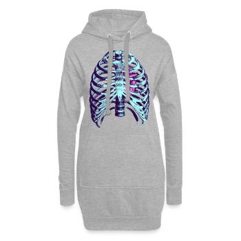 Le cœur - Sweat-shirt à capuche long Femme - gris chiné - Devant