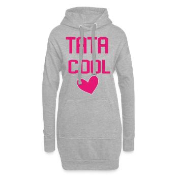 TATA COOL COEUR - Sweat-shirt à capuche long Femme - gris chiné - Devant