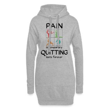 Pain is temporary, quitting lasts forever - Yoga - Hoodie-Kleid - Grau meliert - Vorne