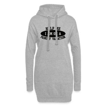 Au secours, je suis en vacances en famille - Sweat-shirt à capuche long Femme - gris chiné - Devant