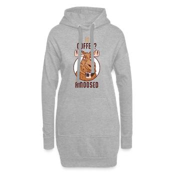No Coffee Not Amoosed Elch - Hoodie-Kleid - Grau meliert - Vorne
