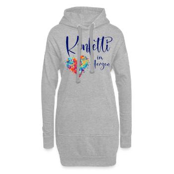 Köln Karneval Alaaf Jeck Party Konfetti Herz - Hoodie-Kleid - Grau meliert - Vorne