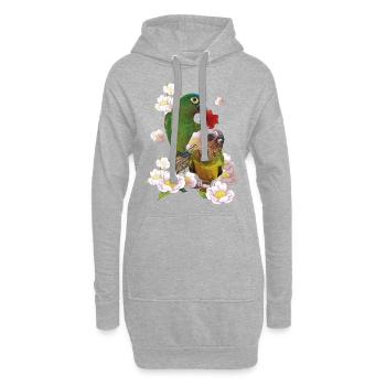 Der schmutzige Papagei - Hoodie-Kleid - Grau meliert - Vorne