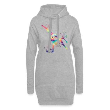 Gymnaste avec clubs de gymnastique rythmique - Sweat-shirt à capuche long Femme - gris chiné - Devant
