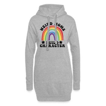 Les mamans bizarres construisent leur caractère - Sweat-shirt à capuche long Femme - gris chiné - Devant