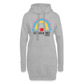 Schulanfang Erster Schultag Schulkind 2024 - Hoodie-Kleid - Grau meliert - Vorne