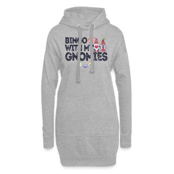 Bingo Mit Meinen Gnomies Lustiges Bingo - Hoodie-Kleid - Grau meliert - Vorne