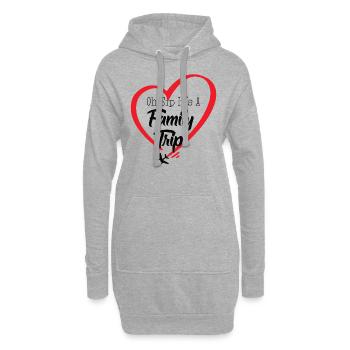 Oh Sip C’est un voyage en famille - Sweat-shirt à capuche long Femme - gris chiné - Devant