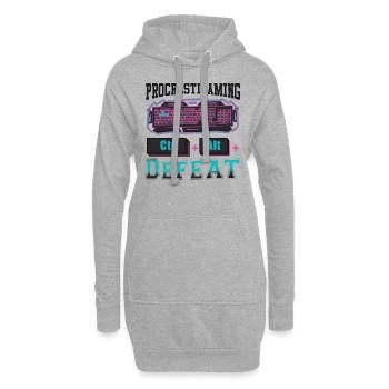Gamer Procrastigaming CTR Alt Defeat Gaming - Sweat-shirt à capuche long Femme - gris chiné - Devant
