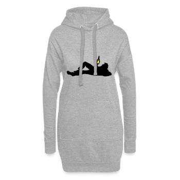 Drinking Bier Silhouette - Hoodie-Kleid - Grau meliert - Vorne