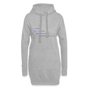 C # .NET Code Hello World Programmer Gift - Sweat-shirt à capuche long Femme - gris chiné - Devant