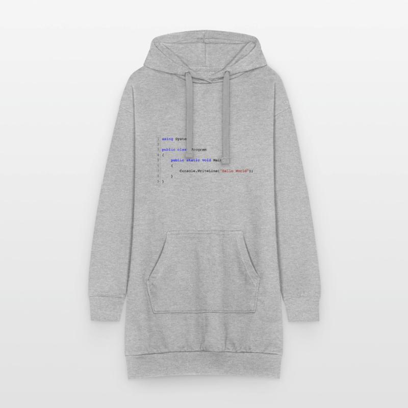 C # .NET Code Hello World Programmer Gift Hoodie Dress