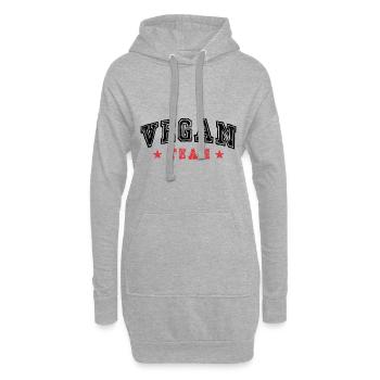 Vegan Team - Hoodie-Kleid - Grau meliert - Vorne