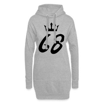 68 Couronne numérique - Sweat-shirt à capuche long Femme - gris chiné - Devant