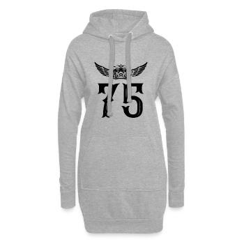 75 Couronne numérique - Sweat-shirt à capuche long Femme - gris chiné - Devant