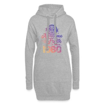 1980 génial frais - Sweat-shirt à capuche long Femme - gris chiné - Devant