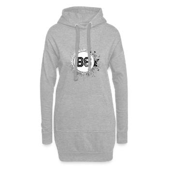 86 Zahl Klecks - Hoodie-Kleid - Grau meliert - Vorne