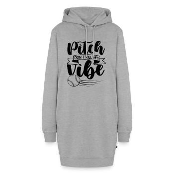 Ambiance baseball - Sweat-shirt à capuche long Femme - gris chiné - Devant