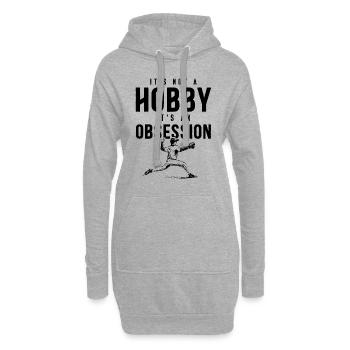 Passe-temps de baseball - Sweat-shirt à capuche long Femme - gris chiné - Devant