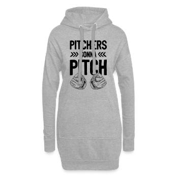 baseball pitcher - Hoodie-Kleid - Grau meliert - Vorne