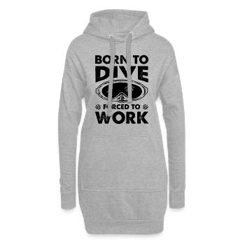Né pour plonger - Sweat-shirt à capuche long Femme - gris chiné - Devant