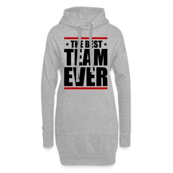 Beste Team Ever - Hoodie-Kleid - Grau meliert - Vorne