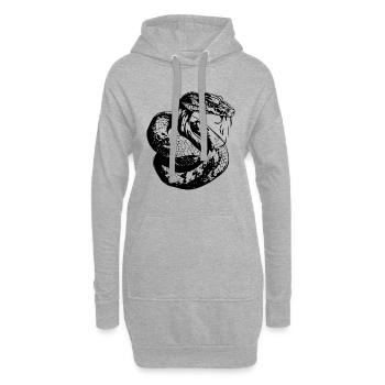 Tatouage de serpent Cobra - Sweat-shirt à capuche long Femme - gris chiné - Devant