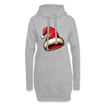 Bonnet de Noël, chapeau de Noël - Sweat-shirt à capuche long Femme - gris chiné - Devant