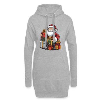 Weihnachtsmann Geschenke - Hoodie-Kleid - Grau meliert - Vorne