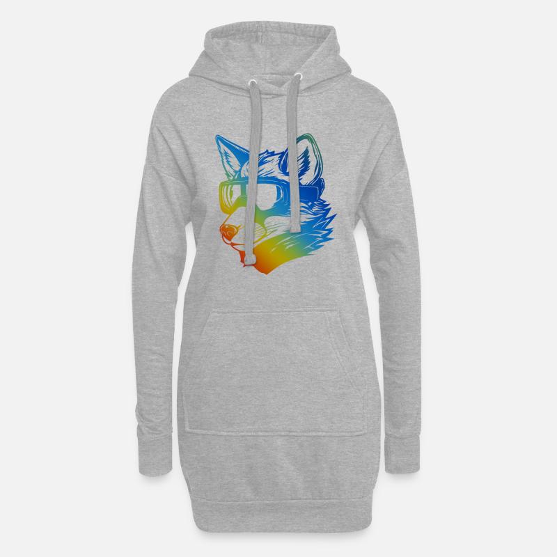 Fuchs Snowboard Ski Brille Bunt - Hoodie-Kleid - Grau meliert