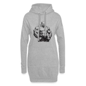 Bodybuilder Muscles Workout Gym - Sweat-shirt à capuche long Femme - gris chiné - Devant
