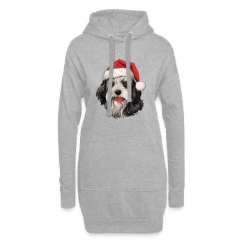 Havanese Hund Kopf Weihnachten Portät - Hoodie-Kleid - Grau meliert - Vorne