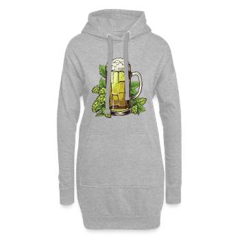 Verre à bière Houblon Bière - Sweat-shirt à capuche long Femme - gris chiné - Devant
