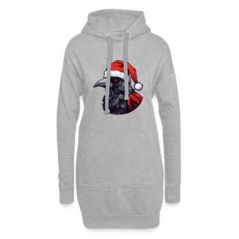 Krähe Rabe Weihnachten Tier Kopf - Hoodie-Kleid - Grau meliert - Vorne