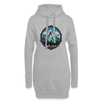 Berge Symbol Icon Wappen - Hoodie-Kleid - Grau meliert - Vorne
