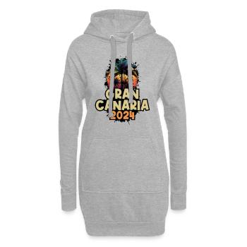 Gran Canaria 2024 Urlaub Spruch - Hoodie-Kleid - Grau meliert - Vorne