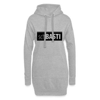schBASTI – Basti Sebastian Bastian Namensshirt - Hoodie-Kleid - Grau meliert - Vorne