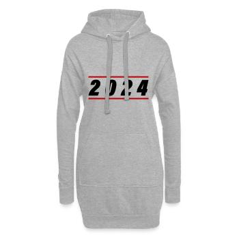 2024 Jahr - Hoodie-Kleid - Grau meliert - Vorne