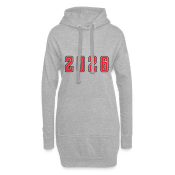 Anniversaire 2026 - Sweat-shirt à capuche long Femme - gris chiné - Devant