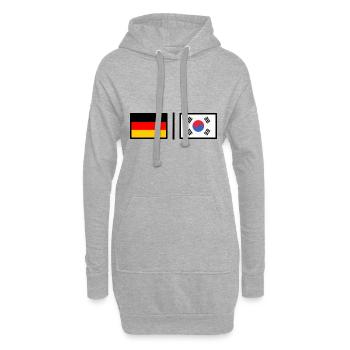 Allemagne et Corée - Sweat-shirt à capuche long Femme - gris chiné - Devant
