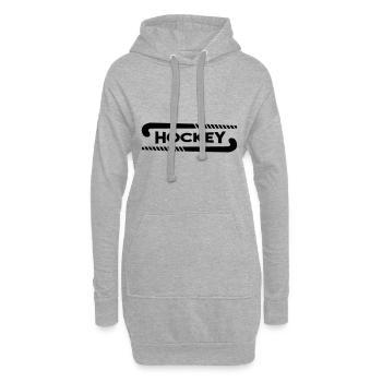 Hockey Schriftzug mit Hockeyschlägern Feldhockey - Hoodie-Kleid - Grau meliert - Vorne