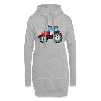 Cadeau tracteur - Sweat-shirt à capuche long Femme - gris chiné - Devant