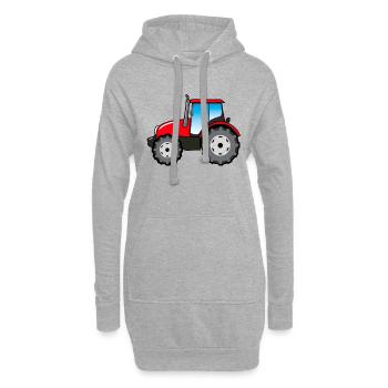 Tracteur tracteur - Sweat-shirt à capuche long Femme - gris chiné - Devant