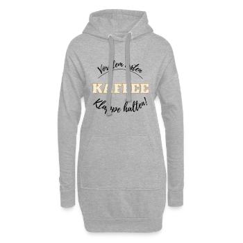Vor dem ersten Kaffee - Notwehr - Klappe halten - Hoodie-Kleid - Grau meliert - Vorne